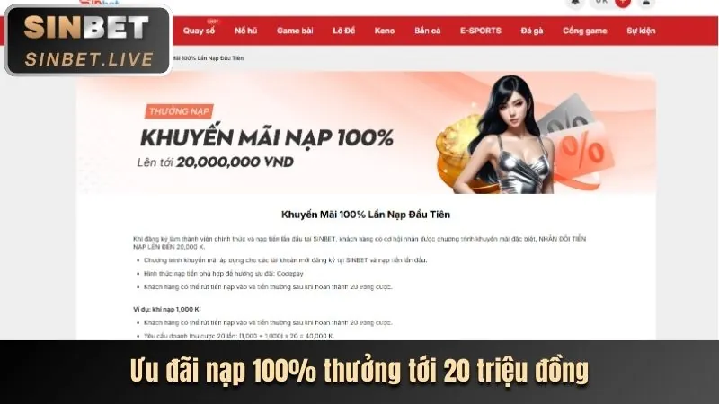 Thưởng nạp tiền lần đầu và lần hai